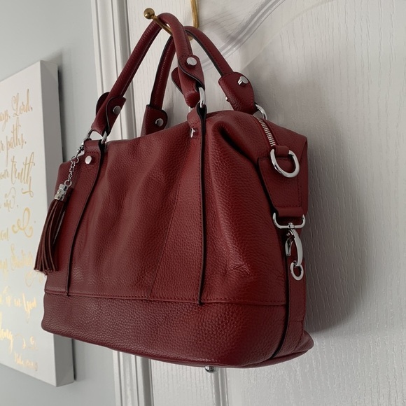 Heshe‎ red leather satchel bag - Picture 6 of 15